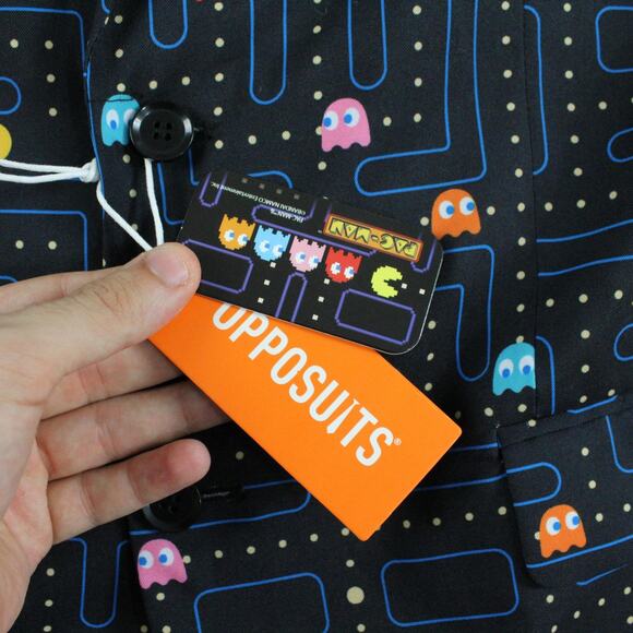 OppoSuits Pac Man Suit Mens US 44 EU 54 Black Maze Print Jacket Pants 2 Piece - Picture 4 of 16